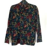 Talbots  | Vintage Dark Floral Mock Neck 100% Cotton Long Sleeve Shirt Womens M Photo 0