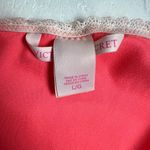 Victoria's Secret  Slip Nighty Large‎ Coral Silky Satin Lace Trim Mini Lingerie L Photo 10