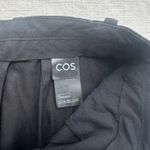 COS Pleated Trousers High Waist Cuffed Hem Relaxed Fit Black Size 2 Photo 4