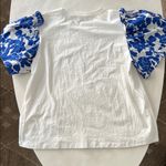 Hyacinth House x Tuckernuck Blue Floral Mollie Short Sleeve Blouse Cotton XL White Photo 6