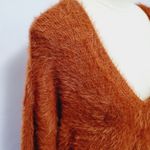 Kaisely Kaisley rust vneck caged sweater size medium Photo 1