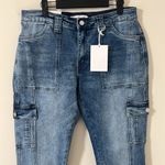 NWT Kancan Avery Straight Leg High Rise Cargo Jeans Dark Wash Size 29 Photo 2