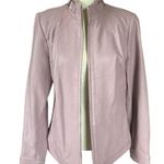 Bradley By Bradley Bayou long sleeve zip up soft rose pink/purple leather jacket Photo 1