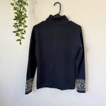 Meister Megan Jacquard Print Zip Neck Sweater Sz M Blue Size M Photo 3