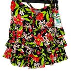 ISLAND ESCAPE RED BLACK & GREEN FLORAL DESIGN TIERED BANDINI SIZE 12 Photo 0
