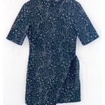 Kate Spade Saturday Black Faux Wrap Mini Dress size 4 Faux Wrap Paint Splatter Photo 0