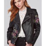 BB Dakota NWT  Embroidered Faux Leather Jacket Photo 0