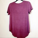 Seven7  Womens T-Shirt Small Maroon V-Neck Embellished Round Hem Casual Photo 5