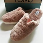Toms Fluff Slippers Alpargata Mallow Mule Pink Rose Smoke Faux Fur Women NEW 9.5 Photo 2