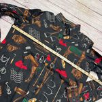 Ralph Lauren Lauren  Equestrian 100% Cotton Button Down Black Size Large Photo 3