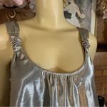 MIX IT SILVER SHINY SLEEVELESS BABY DOLL TUNIC NWT (M) Size M Photo 7