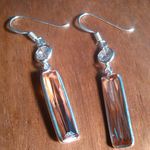 Simulated Champagne Color Diamond Sterling Silver Dangle Earrings Photo 0