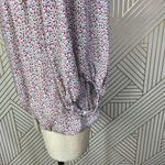 NSF Silk Floral Printed Balloon Sleeve Top Red Green Size US XS‎ Photo 4