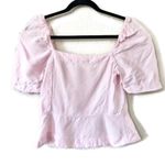 Wilfred Aritzia Janine Pink Peplum Prairie Puff Sleeve Top Size Small Photo 2