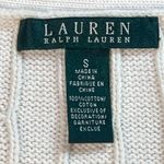 Ralph Lauren LAUREN  Cream Cable Knit Boat Neck Sweater Gold Button Detail Size S Photo 1