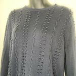 Brooks Brothers Navy Blue Crew Neck Sweater Long Sleeve Pom Women's Size Large Photo 1