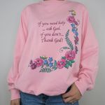 Blair Vintage 80s Christian Floral Sweatshirt Photo 0
