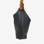 Dooney & Bourke AWL Pebbled Leather Hobo Black British Tan Trim Vintage Photo 10