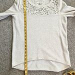 Abercrombie & Fitch Lace Crewneck Sweatshirt Cream Small Photo 7