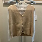 Tan sweater vest button down NWOT cute with a lace tee sold separately Size XL Photo 0