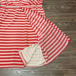 Anthropologie Leifsdottir Piano Striped Asymmetrical Silk Dress Red Cream Size 10 Photo 8