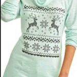 No Boundaries   Cowl neck  Soft Sweater  size medium Glittery Reindeer holiday Photo 0