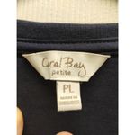 Coral Bay  NWT Size Petite Large Navy Blue Beach Umbrella Patriotic Graphic Tee Photo 3