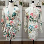 Luxxel  Vici Long Sleeve Mini Dress Plunging Neckline Long Sleeve S Photo 1