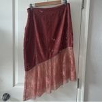 Free People  Rose Lacey Midi Skirt Canyon Arroyo Pink Boho Lace Size 10 Photo 9