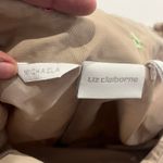 Liz Claiborne  Women 12 Tan Colorful‎ embroidered Flowers Lined Carpi Pants Y2K Photo 8