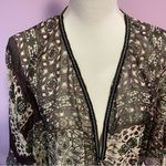 Boho Whimsigoth Cardigan Swim Cover Sheer Open Front Longline Kimono Shawl Wrap Photo 2