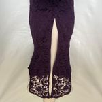 Skies Are Blue  Lace Midi Dress Sz L Purple Dark Fairy CottageCore Boho Feminine Photo 9