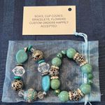 NWT Angelas Designs handmade Turquoise silver crystal & clear beaded bracelets Photo 2