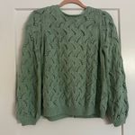 Sézane Sezane Marthe 100% Cotton Knit Jumper Cardigan Almond Green Photo 3