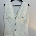 Anthropologie  BHLDN Ella V-Neck Pearl Tweed Mini Dress in White Size Medium Photo 5