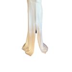 Lulus Halter Neck Chiffon Overlay Satin Dress Open Back Flowing Train L NWOT White Size L Photo 3