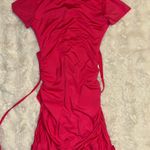 SheIn Pink Tied Cutout Wrap Hem Short Dress  Photo 5