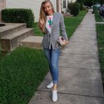 Banana Republic  light gray office wear blazer in size 0 Photo 14