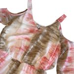 Andree by Unit NWT Tie Dye Romper Cold Shoulder Bell Sleeve Ruffle Hem Sz Lg Photo 7