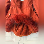 ROOSEVELT BLACK Women’s jacket Teddy Lined Parka Faux Fur Hood Terracotta Size L Size L Photo 9