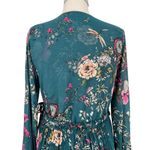 Free People  Cherry Blossom Teal Floral Mini Dress Long Sleeve Size XS Photo 5