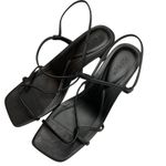 ON 34th Women's Square Open Toe Strappy Slingback Dress Sandals Black Size 9M Photo 4