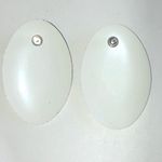 Vintage Black & White Funky Oval Studded Retro Boho Pierced Earrings Photo 4