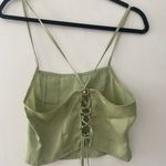 Le lis  Light Green Satin Crop Top Photo 1