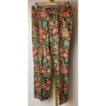 Peruvian Connection  Ismena Black Floral Linen Pants Sz. 2 Photo 2