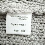 Elan  | Mock Neck Oversized Sweater Poncho Knit Gray Turtleneck Cotton Blend | OS Photo 7