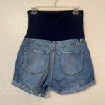 Pinkblush Maternity Blue Cuffed Hem Full Belly Panel Denim Jean Shorts Size 28 Photo 3