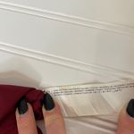 Mango  MNG Women’s Burgundy 100% Cotton Split Neck Long Sleeve Blouse Size 4 Photo 6