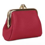 Triple Frame Vegan Leather Coin Purse NWOT Red Photo 0