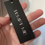 Tempt Me NWT  Front Tie Halter Bikini Top Women's Large Black Photo 4